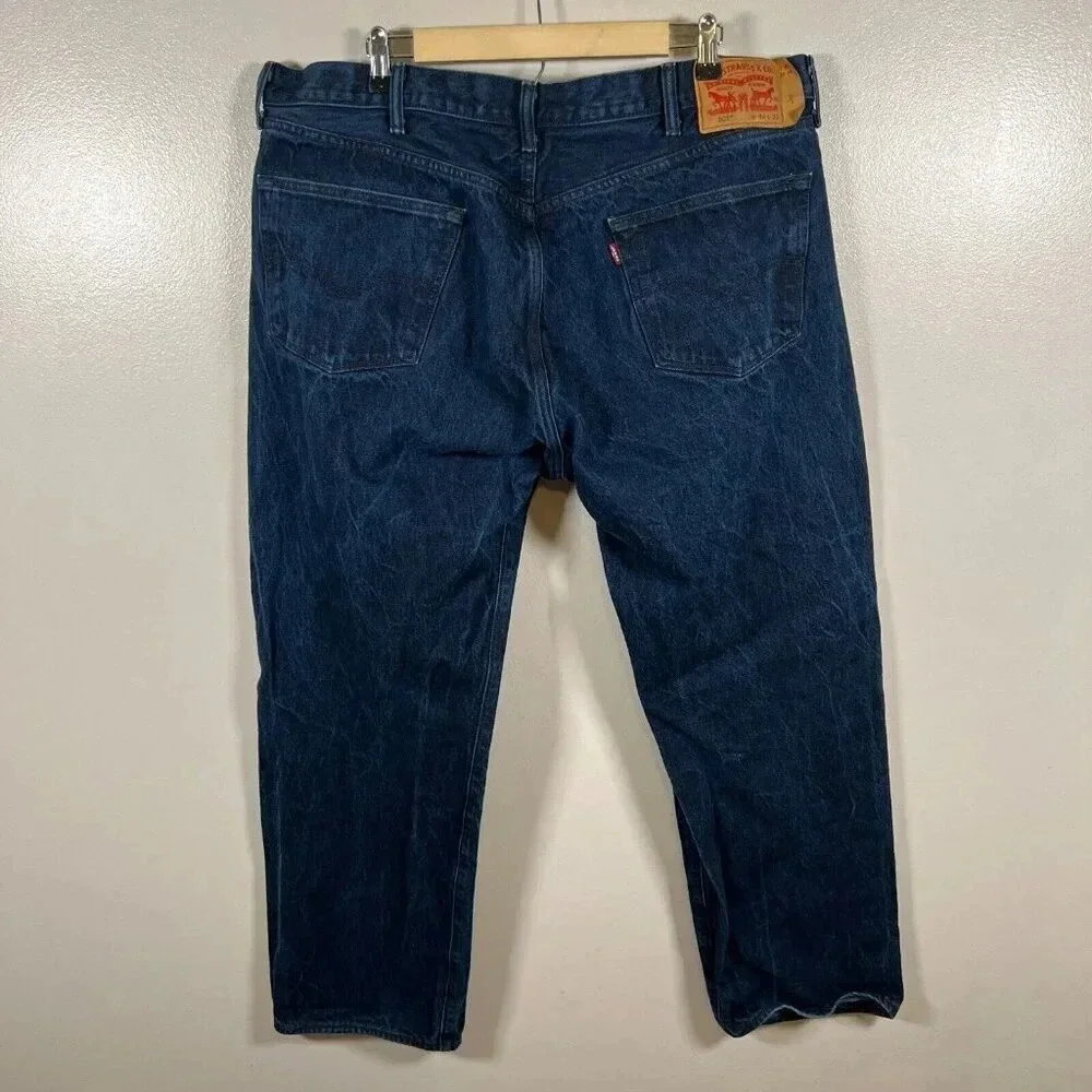 Levi's 501 Jeans Mens Size 44x32 Actual 41x30 White Cone Denim Dark Wash Blue